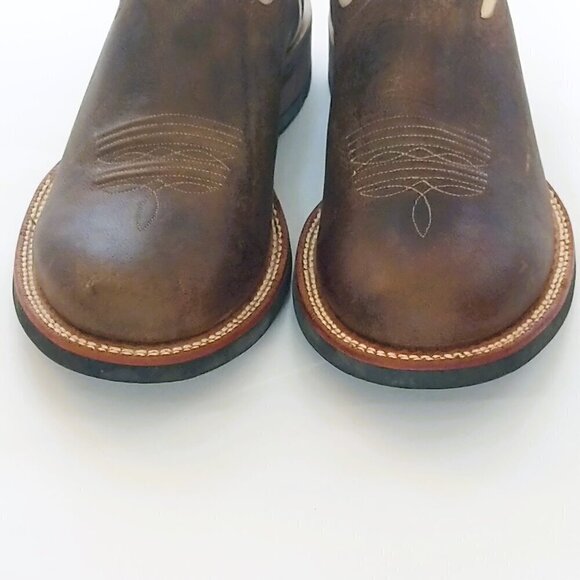 Ariat Mens Cowboy Western Boots Size 10 D Leather Beige Brown Green  10009583 - Picture 6 of 8